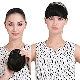 SARLA® Synthetic Hairpieces False Clip In Bangs Fringe Front Neat Bang Extensions Forehead Bang Hair Extensions B7