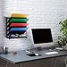 Simple Trending 5 Tier Desk Organizer Hanging File Holder, Office Wall Mount Document Letter Tray Organizer, Black