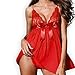 Women's Lace Sexy Lingerie Plus Size Babydoll Lace Chemise Sleepwear and Panty