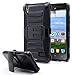 Huawei Pronto LTE case, Huawei SnapTo case, Nagebee - Huawei Pronto LTE, Huawei SnapTo H891L G620 Heavy Duty Hybrid Armor Dual Layer Rhino Kickstand Belt Clip Holster Combo Rugged Case for Huawei Pronto LTE, Huawei SnapTo H891L G620 (Holster Combo Black)