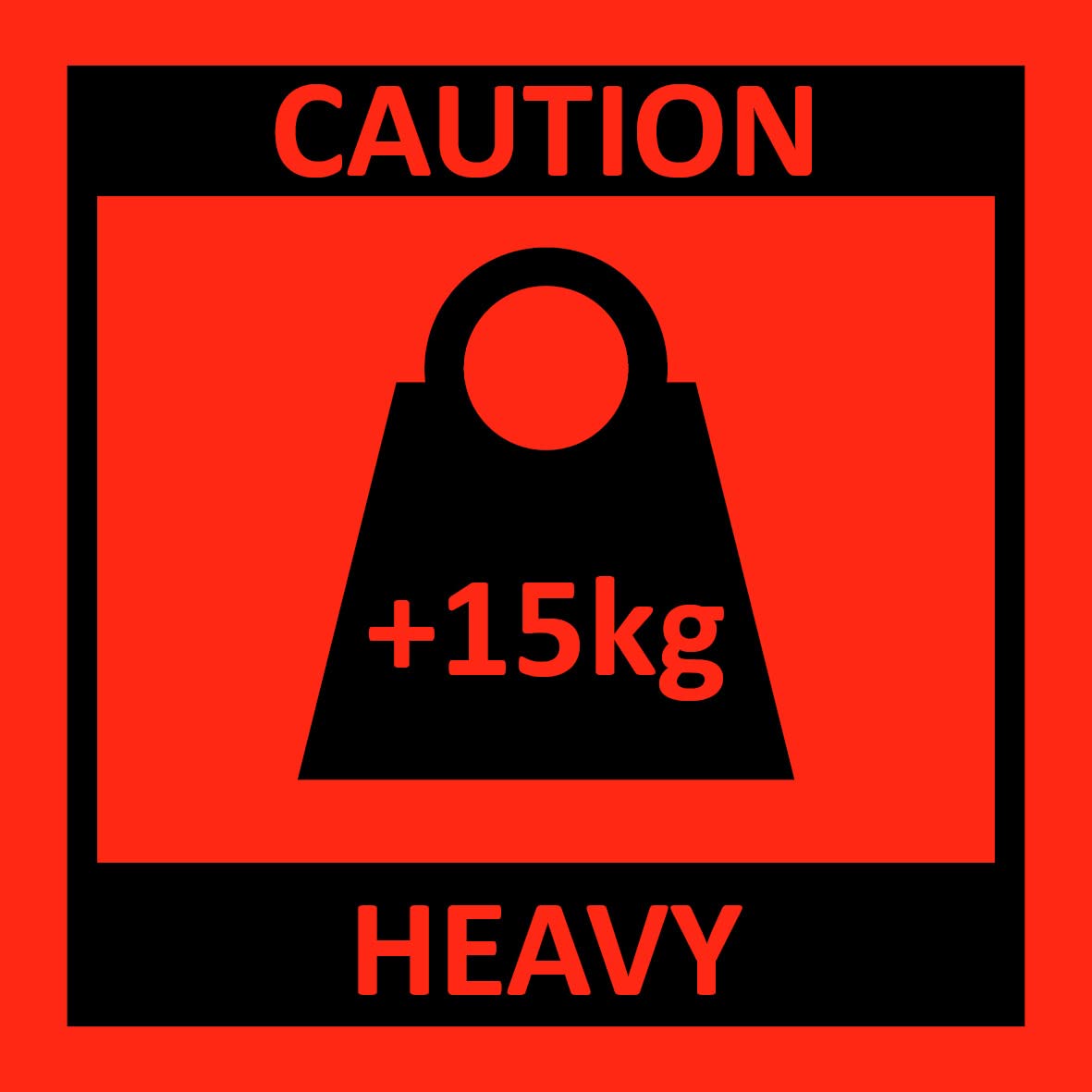 Warning Labels Shipping Labels Caution Heavy Stickers 10 x 10 cm - Strong Adhesive Strength for Heavy Packages Pack of 100 - Increased Safety During Shipping - Quality from EtikettenPro