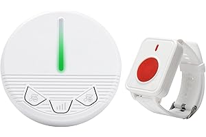 CYSSJF Caregiver Call Button Life Alert Nurse Call System Alert Button for Seniors Elderly Monitoring at Home 1 Elderly Alert Watch Caregiver Call Button 1 Watch Life Alert Button