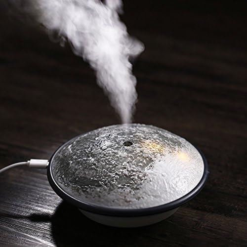 Willcome Mini 150ml USB Portable Moon Air Humidifier Diffuser Mist Maker with Mute, Auto Shut-off and Night Light Function for Home Office Car