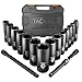 Drive Impact Socket Set, Tacklife 17pcs 1/2-inch Drive Deep Impact Socket Set, 6 Point, 3/8-1-1/4 inch, 14pcs Inch Sockets with 3pcs 1/2-Inch Drive Impact Extension Bar Set - HIS2A