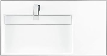 35 4 Vanity Top W 1 Integrated Left Side Offset Sink Glossy White Amazon Com