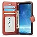 J&D Case Compatible for LG V35 Case/LG V35 ThinQ Case/V30S Case/V30S ThinQ Case/LG V30/LG V30 Plus Case, Wallet Stand Slim Fit Heavy Duty Protective Shockproof Flip Wallet Case for LG V30 Case Brown