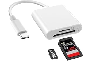 HTRENC USB C SD TF Card Reader for iPhone 15/iPad/MacBook/Mac,Type C Memory Card Adapter,Trail Camera Viewer Plug and Play for Samsung Android