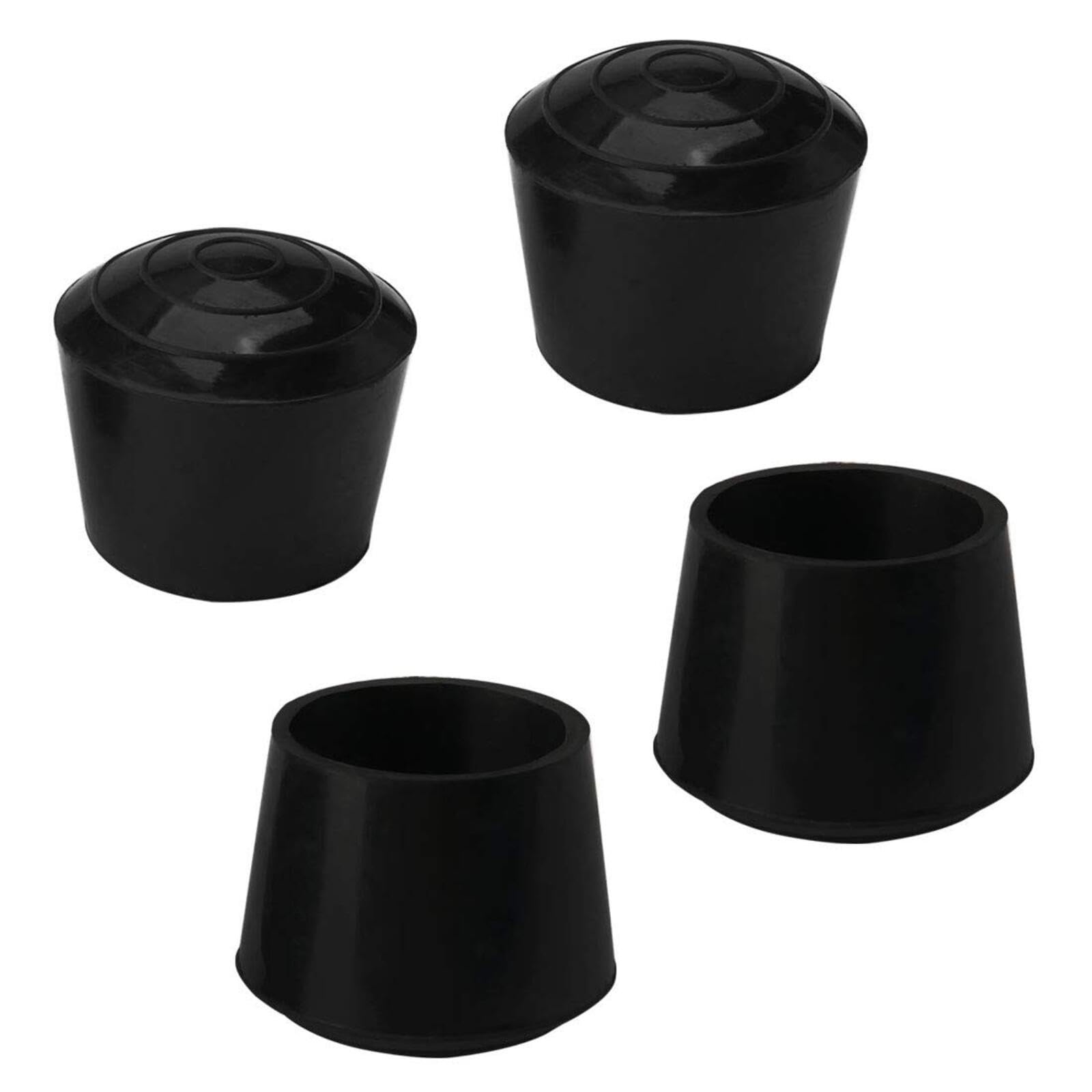4pcs Leg Caps Tips 25mm 1 Inch Anti Slip Rubber Furniture Table Feet Cover Floor Protector Reduce Noise Prevent Scratches Black
