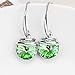 Crystal French Wire Dangle Drop Earrings (Green)