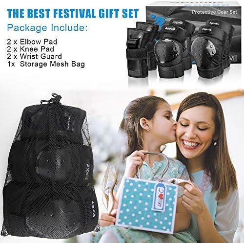 Pair of black knee pads with adjustable straps and padding, suitable for sports and protective gear.