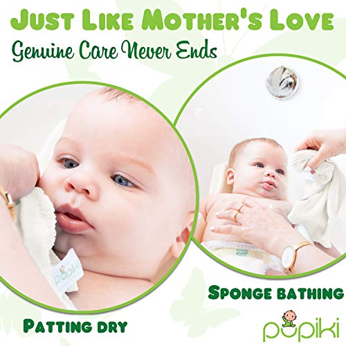Pupiki Premium Baby Washcloths 6 Ultra-Soft Hypoallergenic 100% Organic Bamboo from Rayon Fiber Baby Bath Washcloth Face Towels Absorbent 10X10 Newborn Towel Pack Unisex Baby Shower Gift White - Thumbnail 5