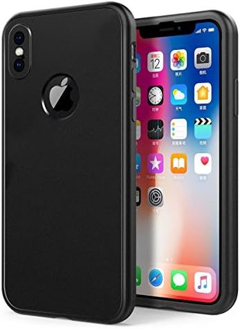 iPhone X Case, iphone 10 Case, Mushion PC + TPU Hybrid Ultra-Thin Hard Protect Case Shock Absorption Bumper cover for Apple iPhone X (2017) - Matte Black (Black)