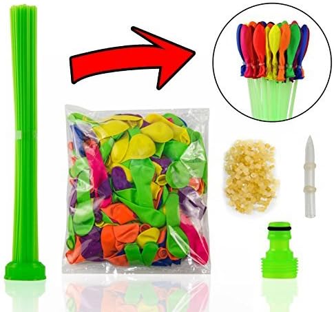 Water Balloons Refill Kit: Refill Your used Straws In a Jiffy - 3 sets Straws,600 Balloons and 600 Rubber Bands + 3 Quick &amp; Easy Refill Tools DIY Toys