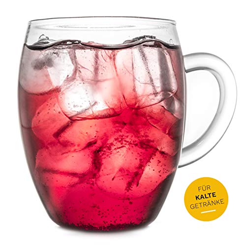 Creano Teeglas all in one, GroÃe Teetasse mit Sieb und Deckel aus Glas, 400ml ein idealer Teebereiter – Bild 7