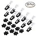 KUUQA 20 Pack Garden Flag Rubber Stoppers and Plastic Clips, Accessories for Garden Flag Poles Stand