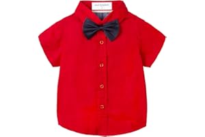 Mud Kingdom Little Boys Dress Shirts Short Sleeve Cute Summer