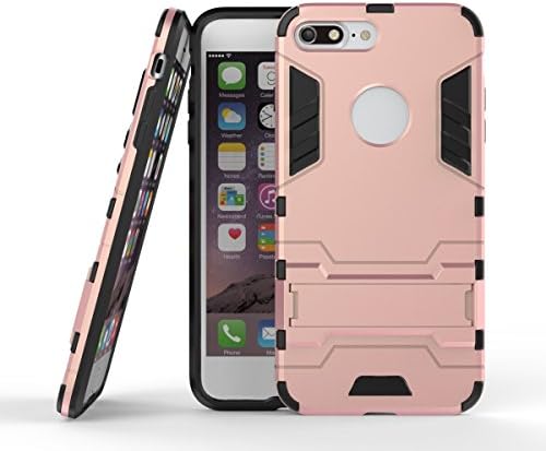 For cellphone Cases, Armour Tough Style Hybrid Dual Layer Armor Defender PC+TPU Protective Hard Case With Stand Shockproof Case For IPhone 7 Plus ( Color : Rose Gold )