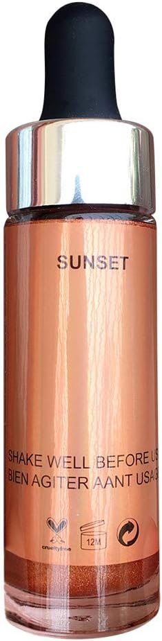 JinJin Highlighter Makeup Gold Liquid Face Eye Contour Brightener Glow Shimmer Waterproof Light Face Cosmetics (D)