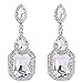 BriLove Women's Wedding Bridal Crystal Emerald Cut Infinity Figure 8 Chandelier Dangle Earrings
