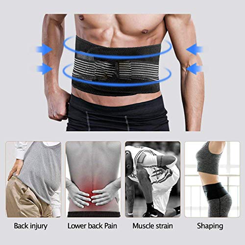 SUAVER-Deluxe-Neoprene-Doppelriemen-Rueckenbandage-Verstellbarer-Taillen-Trimmer-GuertelLendenwirbelstuetze-Bauch-Bandage-Linderung-bei-Ischias-fuer-Herren-und-Damen