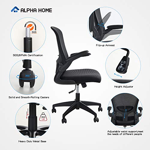 ALPHA HOME Ergonomic Office Chair Mid Back Computer Desk Chair with