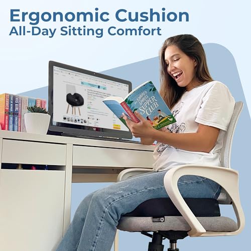 5 STARS UNITED Donut Cushion – Memory Foam Pillow for Sitting – Tailbone & Coccyx Support – Hemorrhoid-Friendly Ring Shape – Office Chair, Car, Desk & Wheelchair (Black, Large)