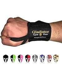 Muñequeras para levantamiento de pesas con bucles para pulgar. Soporte de muñeca y protección para levantamiento de potencia, entrenamiento cruzado y culturismo G3. Gladiator - Equipo de entrenamiento para hombre y mujer
