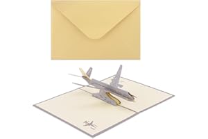 Airplane Pop up Card for Airline Pilot Birthday Gift Card for Friends Husband Dad Pilot Retirement Card for Men Uncle Aviatio