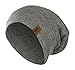 Reversible Winter Knit Slouchy Beanie Hat – Hipster Unisex Knitted Slouch Cap