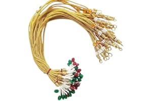 Sniptrend Metal Brass Pearl Necklace Back Rope Dori, Gold, 6 Pieces, for Silk Thread Jewellery Terracotta and Quilling Jewelr