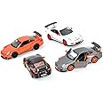 KiNSMART Porsche 911 GT3 RS SetOf4 1:36 Scale 5" Die Cast Model Toy Super Sports Car White/Orange/Silver/Black