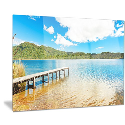 Designart Lake in New Zeal & Panorama-L &Scape Photo Metal Wall Art-MT8284-40x30
