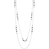 Noessla Long Silver Necklace for Women Bohemian Layered Statement Costume Long Necklaces for Women Fashion Jewelry Mothers Day Gifts