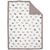 Little Unicorn Muslin Comforter Blanket | Soft & Breathable Muslin Fabric | 36"x50" | 100% Cotton | Crib & Toddler Bed Blanket (Watercolor Critters)