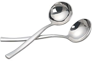 Qskely 3-Piece Gravy Ladle Spoon, Stainless Steel Soup Ladle Spoon