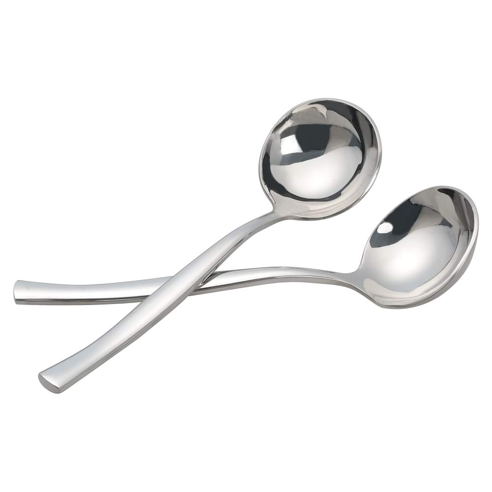Qskely 3-Piece Stainless Steel Gravy Ladle Spoons, Soup Ladle Spoon, Gravy Soup Spoon