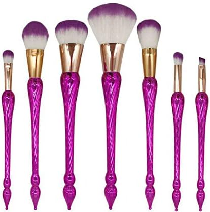 PythonWorld 7PCS Spiral Tower Cosmetic Brush Set Diamond Handle Mermaid Makeup Brushes Eyebrow Eyeliner Blush Cosmetic Concealer Brush