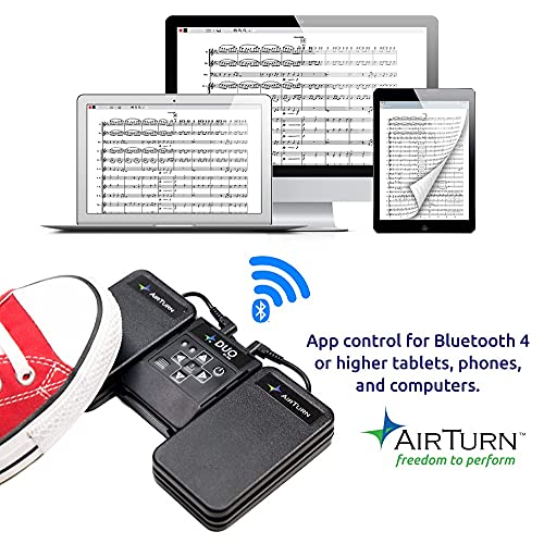AirTurn Duo 200 Silent Bluetooth Pedal Page Turner & App Controller for