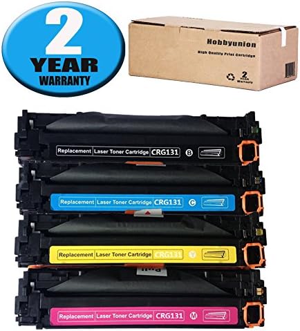 CRG131 Toner Set by Hobbyunion ( 4 Pack, Black, Cyan, Yellow, Magenta), Compatible for Canon 131 ImageClass LBP7110CW MF624CW MF628CW MF8280CW