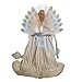 Kurt Adler LED Fiber Optic Angel Figurine, 12-Inch, White and Silver