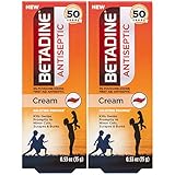 Betadine First Aid Cream Povidone Iodine Antiseptic, 0.53 oz, 2 Count