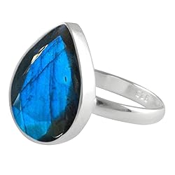 SURYAGEMS Genuine Pear Shape Faceted Labradorite