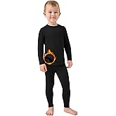 PUMYOON 2T-6Y Fleece Lined Toddler Thermal Set, Thermal Underwear for Kids Toddler Base Layer Shirt for Boys Girls