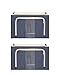 JJMG Stackable Storage Box Polka Dots Oxford Cloth Steel Frame Shelf Quilt Clothing Blanket Pillow Shoe Holder Container Organizer See-through Window double zipper Folding - Dark Blue (2 pack x 66L)