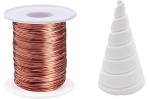 ZHSLDQ 99.9% Pure Copper Wire,200 Feet/61 Meters Long,10 Ounces Heavy and Coil Winder Jig for Gardening,Plants, Jewelry,DIY Craft Projects (20 Gauge,Diameter 0.032 inches/0.81mm)