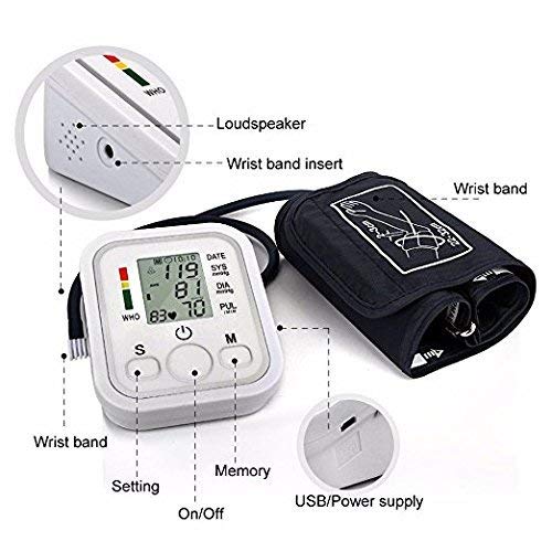 PowMax WW-39 Upper Arm Digital Blood Pressure Monitor (White) … - Thumbnail 2
