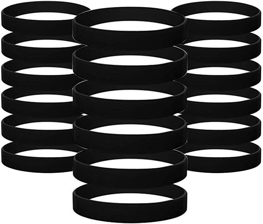 100pcs/set Plain Silicone Wristbands Blank Rubber Bracelets for Children