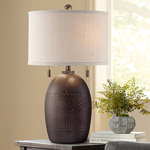 Byron Rustic Farmhouse Industrial Table Lamp 27.5" Tall Hammered