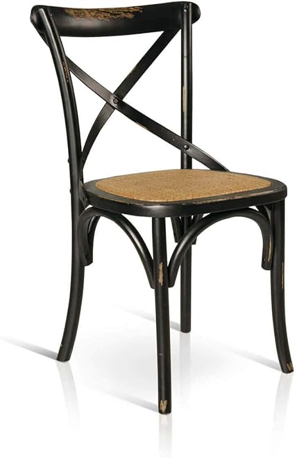 Milani Home S R L S Sedia Moderna Di Design In Legno Nero Con Seduta In Paglia Per Arredo Casa Cucina Sala Da Pranzo Studio Ristorante Bistrot Amazon It Casa E Cucina