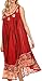 Sakkas 15009 - Alexis Embroidered Long Sleeveless Floral Caftan Dress / Cover Up - Red - OS